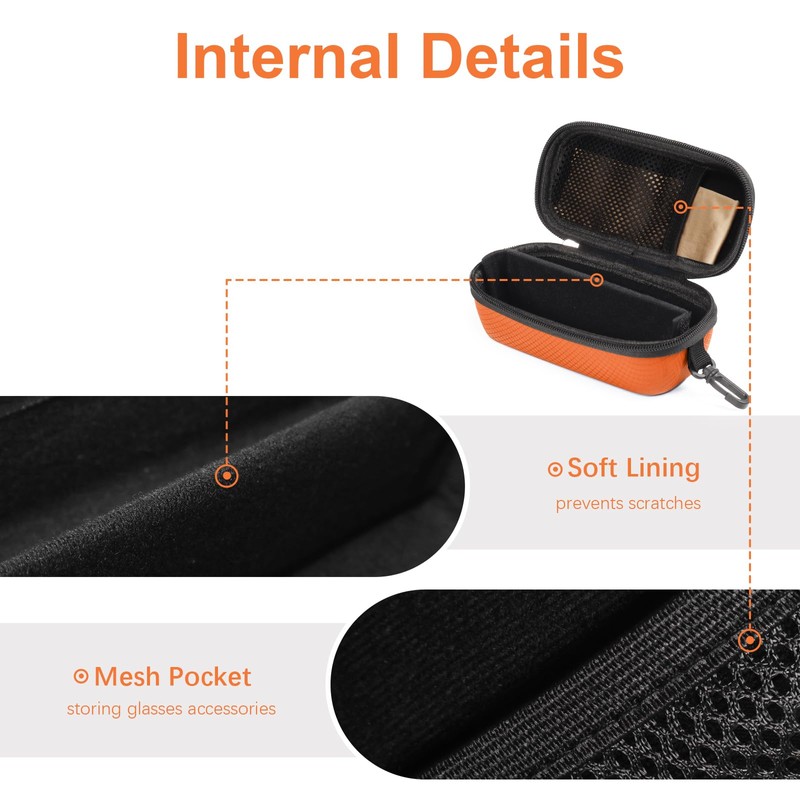 Bukere Double Eyeglasses Case with Adjustable Slots, EVA Hard-shell Travel