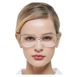 OCCI CHIARI Oversized Reading Glasses 3.5 Blue Light Blocking Cat Eye Readers for Women 1.0 1.5 2.0 2.5 3.0 3.5 4.0 5.0 6.0 (Transparent,3.5)