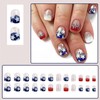 Short Square Press on Nails 4th of July Fake Nails