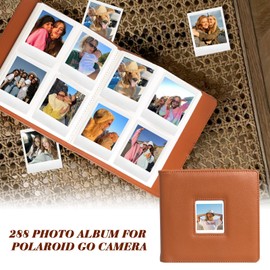 WOGOZAN 288 Pockets Photo Album for Polaroid Go Gen2/9035/9071/9070 Instant Print Camera 2.12x2.62 Inches Films, Album Book for Polaroid Go, PU Leather Album with Cover Display - Brown (Only One)