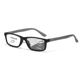 IGnaef 2.0x Photochromic Reading Sunglasses for Men Women Full Lens Sun Readers Outdoor Magnifying Glasses IF2321