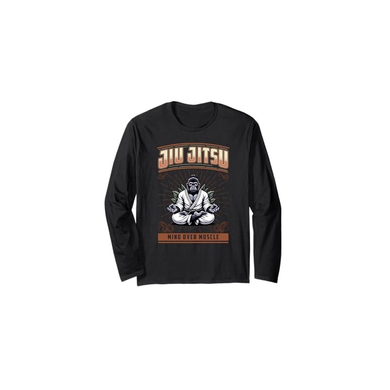 Jiu Jitsu Mind Over Muscle - Grappling BJJ Meditation Long-Sleeved