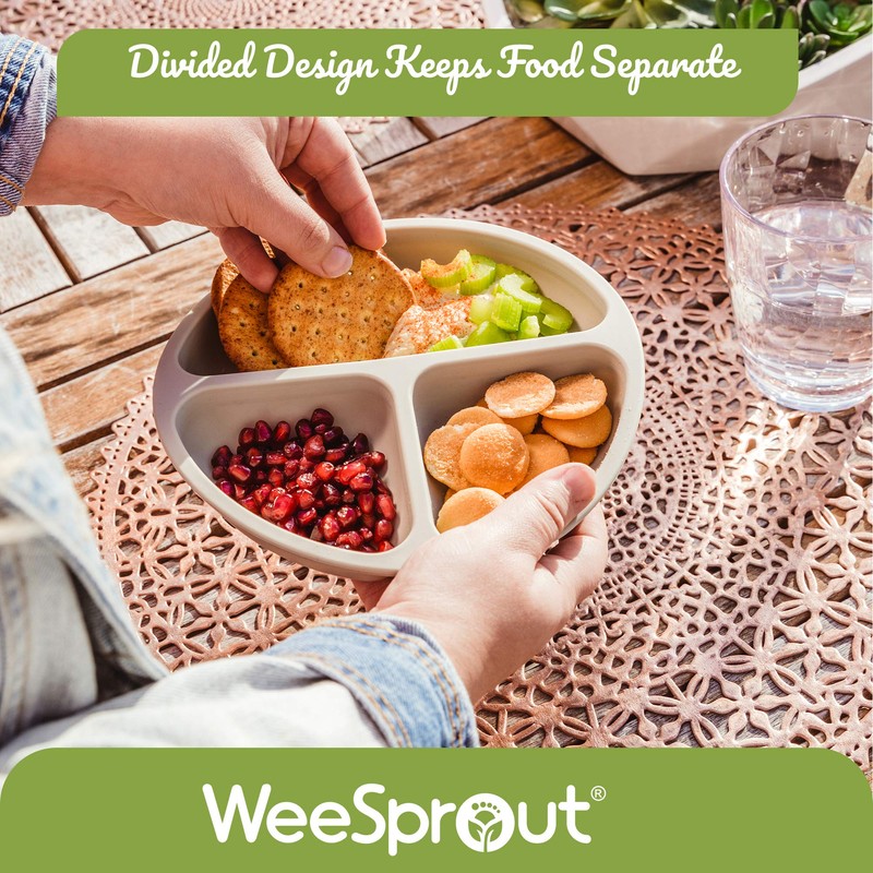 WeeSprout Suction Plates with Lids for Babies & Toddlers -
