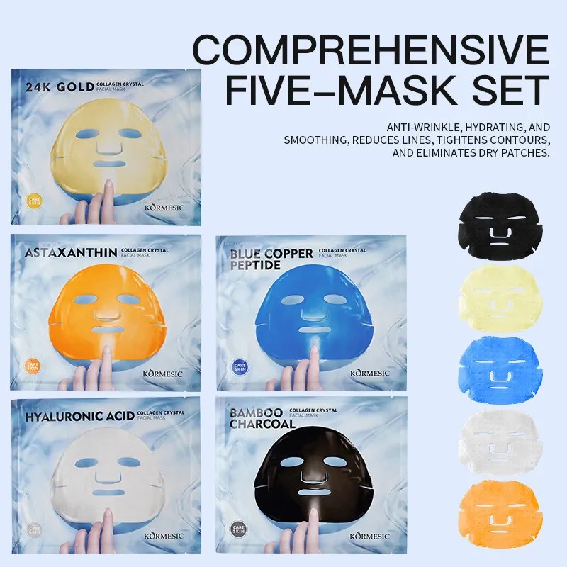 🔥 Mascarilla facial de colágeno con ácido hialurónico paquete Vitaminas