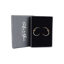 SOFIA MILANI - Women's Earrings 925 Silver - Knot Stud Hoop Earrings, Yellow Gold, No Gemstone
