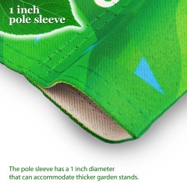 UD_G128 Combo Pack: Garden Flag Stand Black 36 in x 16 in & Garden Flag Summer Decoration Welcome Gnome at Beach with Pineapple