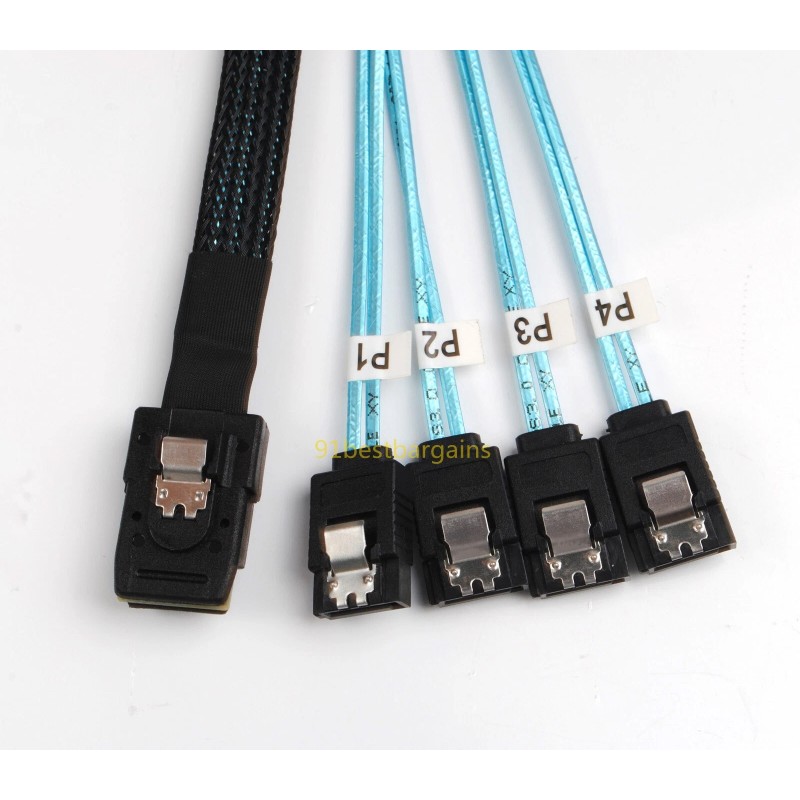 Unbranded 2x Mini SAS 10Gbps SFF-8087 36Pin to 4 SATA