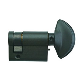 Rockwell Security 90 Degree Solid Brass Euro Profile Half Cylinder Privacy Lock in Antique Black Finish Fits
