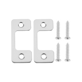Create idea 2pcs Adjustable Strike Plate for Exterior Doors 201 Stainless Steel Door Frame Gusset Plate with Screws 57x25.6x25mm 5x25mm