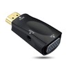 REY HDMI to VGA to VGA 3.5mm Black Female Adapter