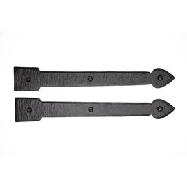 2 Pack 9 Inch Black Faux Strap Hinges - Decorative Dummy Faux Doors Hinge – Rustic Iron Hinges for Farmhouse Shutter, Carriage Door, Barn Door, Castle Door, and Gates – The Colonial Series