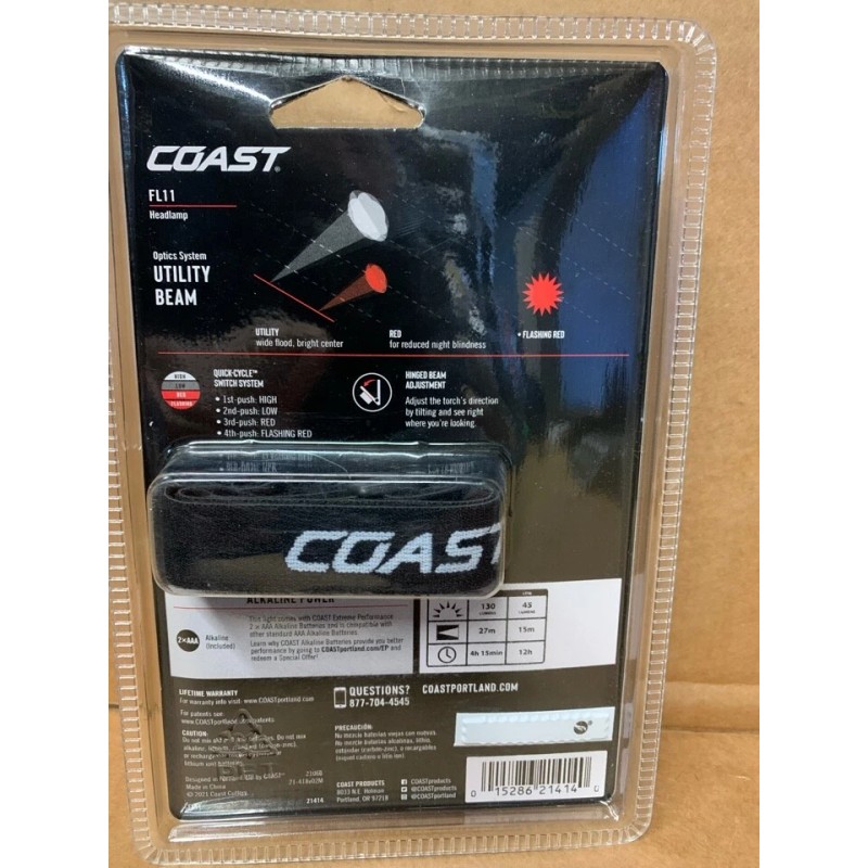 Coast 130-Lumen LED Headlamp color changing (Battery Included)