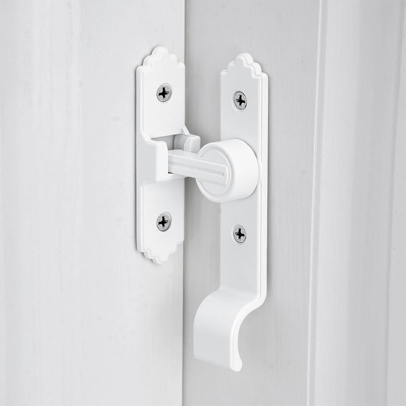 90 Degree White Barn Door Lock, Flip Gate Latch with