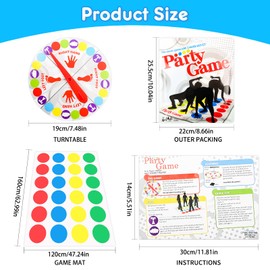 Twisting Game for Kids Adults, Floor Games with Spinner, Kids Games Party Games for Kids Ages 6 and Up, Team Fun Games Family Games for Kids and Adults, Indoor Outdoor Games for Adults Kids