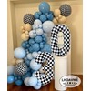 Checkered Number 0 Balloons 40 Inch Giant Race Car Checkered