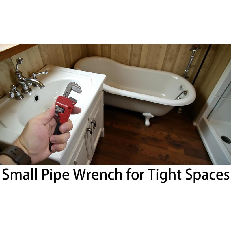 Small Pipe Wrench, 6 Inch Adjustable Plumbers Wrench Mini Plumbing