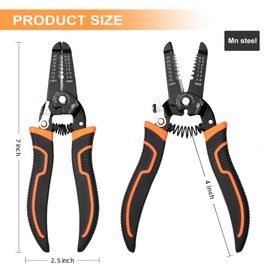 VANJOIN Wire Stripper Cutter Stripping Cutting Pliers, 7 Inch Wire Strippers Cutter, Multi-Functional Steel-made Wire Stripping Cutting Hand Tool for 10-22 AWG