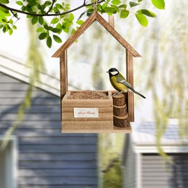 Bird House Feeders for Outdoors,Bird House Small Cedar Feeder - Top Fill Outdoor Hangings, Wild Bird Feeder for Garden, Yard, Patio, Lawn, Attracts Wild and Large Birds