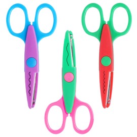 UCEC 3 Piece Scissors Set, Children's Scissors from 2 Years, Zigzag Scissors, Children, Craft Scissors, Children's Safety Scissors, Craft Scissors, Primary School, Ideal for DIY Crafts, Scrapbook