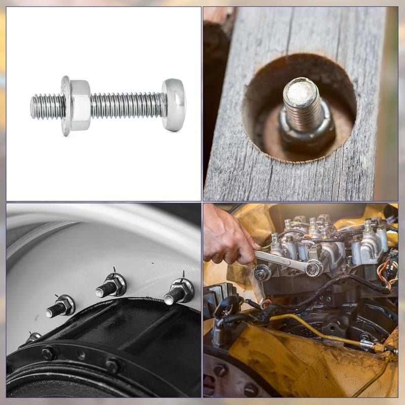 sourcing map 25Pcs M10 Aluminum Alloy Flange Nylon Insert Lock