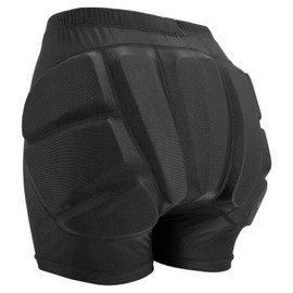 RIDBIKER Kids Butt Pad Shorts, Youth Child Hip Protection Pads, Tailbone Protective Padded Short Pants for Snowboarding Hockey Roller Skating Skiing Cycling (Black, Medium)