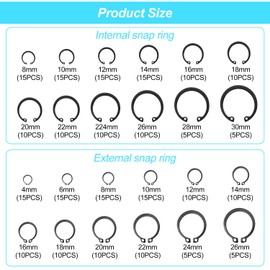 4-in-1 Snap Ring Pliers Set, with 45° 90° 180° Snap Ring Pliers, Snap Ring Set, One Clamping Jaw for Four Applications, for Removing Circlips, Rings, Elastic Circlips etc. (Red)