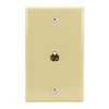 Single Gang Flush Mount Phone Plate, Ivory