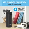 THERMOS FUNTAINER - Acero inoxidable de 16 onzas, color negro