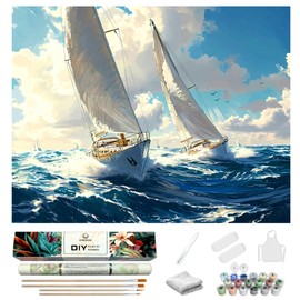 KANEDESG Paint by Numbers kit for Adults Beginners, Adult Paint by Number Kits, 16x20Inch Canvas Ocean Landscape Easy Acrylic DIY Painting Crafts,Drawing Paintwork for Adults Beginner
