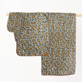 ABREEZE Leopard Print Bath Towel Set of 3 - Super Soft Coral Fleece Bath Towel, Hand Towel & Hair Wrap | Quick Dry, Highly Absorbent, Luxurious Spa & Bathroom Decor Green