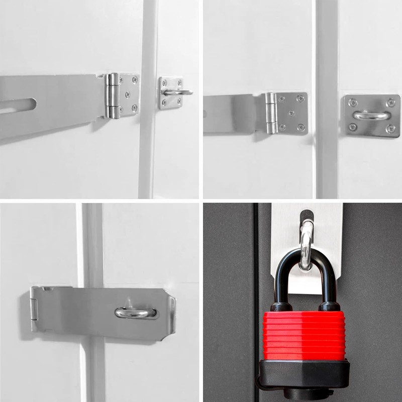 Stainless Steel Deadbolt Lock with Padlock & Screws, Cellar Lock