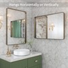 LOAAO 24”X36” Bronze Bathroom Mirrors for Vanity, Rounded Rectangle Brushed