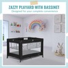 Dream On Me Zazzy Portable Playard with Bassinet in Black,