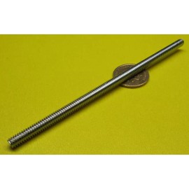 Unbranded Zinc Plated Steel Threaded Studs, RH, 1/4"-20 x 6.00" Length, Pkg of 10 Pcs