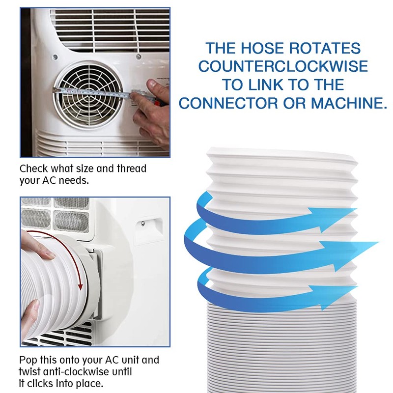 Portable Air Conditioner Exhaust Hose, 5.9" Dia Portable AC Vent