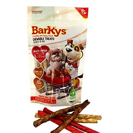 BARKYS Palitos de Carnaza 5"x10" 25 Piezas, Sabor Carne, Pollo, Tocino