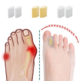 外反母趾 サポーター 内反小趾 同時対策 【最新アップグレード&2足入り】 女性用 足指広げる 母趾小趾サポーター 外反母趾対策 足指サポーター 外反母趾グッズ 足指セパレーター ジェル製 抗菌 防臭(Lサイズ,（23.5-25.5㎝）)
