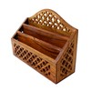 Letter Rack Vintage Desk Wooden Hand Carved Holder Barroon Jali