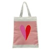 Wee Blue Coo Breton Stripe Love Heart Cotton Tote Reusable