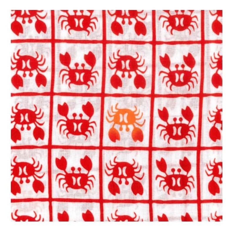 Todaya Shoten Rionzome Tenugui Crab (Lattice) 698
