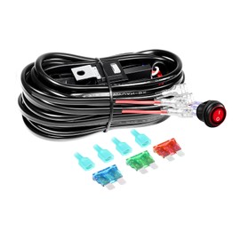RIGIDON Wiring Harness Cable Set Relay Adapter for Car Headlights Work Lights Daytime Running Lights Light Strips DC 12V/40A 16AWG (Model C for 2 Lamps)