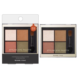 Kiss Me Ferme Styling Eye Palette, 03 Veil Linen, Eye Color Palette, Glossy, Clear Coloring