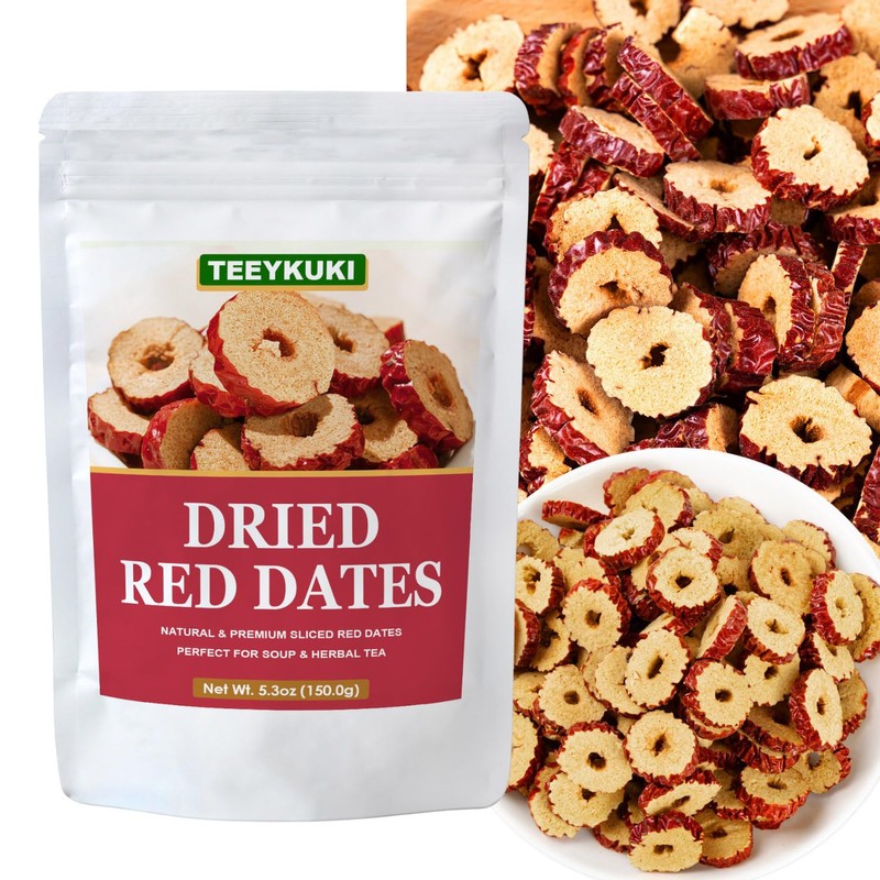 Dried Red Date Slices, Sliced Jujube - 5.3oz (150g) |