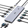 13-in-1 USB C Docking Station Triple Monitor,[One-Touch Screen Switching], USB