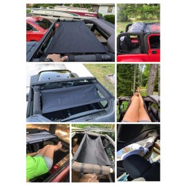 CheroCar Parasol para techo de coche, para Jeep Wrangler Unlimited Accessories 1987-2020 YJ, TJ, LJ, JK, JKU, JL, JLU, para Jeep Gladiator JT 2020, decoración negra