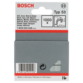 Bosch Professional 1000x Fine Wire Staple Type 53 (Natural Materials, Textiles, Carton, 11.4 x 0.74 x 6 mm, Accessories Tacker, Staple Gun)