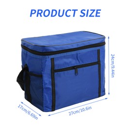 dentedeleao Thermal Bag Foldable Picnic Bag Insulated Bag Lunch Cool Bag Foldable Insulated Bag Small Cool Bags for Office, Work, Travel, BBQ and Picnic (1, Black, 27 x 17 x 24 cm)