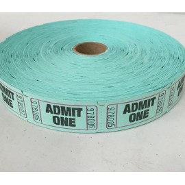 Indiana Ticket Company Admit One Raffle Tickets 1 Roll of 2000 Single Stub for a Carnival Fun Fair - Green