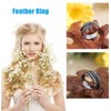JOERICA 3 Pcs Silver Adjustable Open Rings Women Feather Thumb