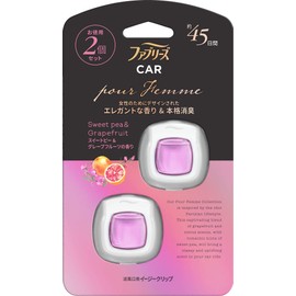 Febreze Car Air Freshener, Clip Type, Easy Clip, Pool Fam Sweet Pea & Grapefruit Scent, 0.8 fl oz (2.2 ml) x 2 Packs